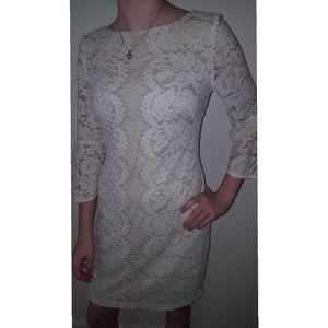 J Taylor white lace dress